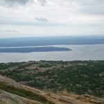 View over Frenchman Bay and Ironbound Island from Cadillac Mountain in Acadia National Park
