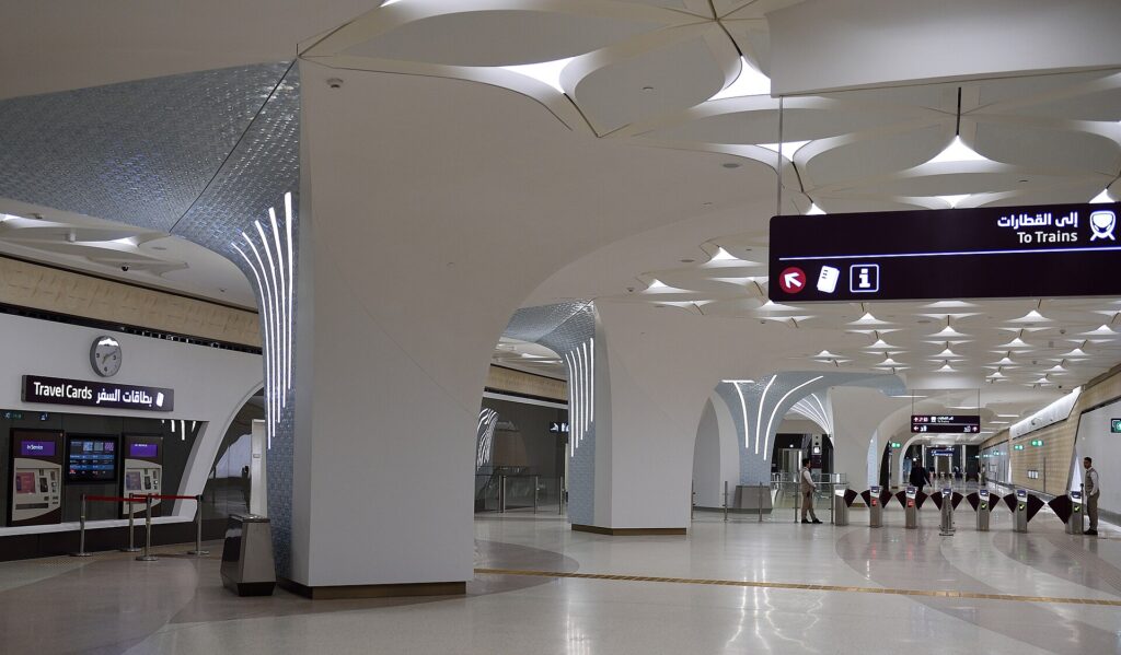 A Doha Metro station in Qatar