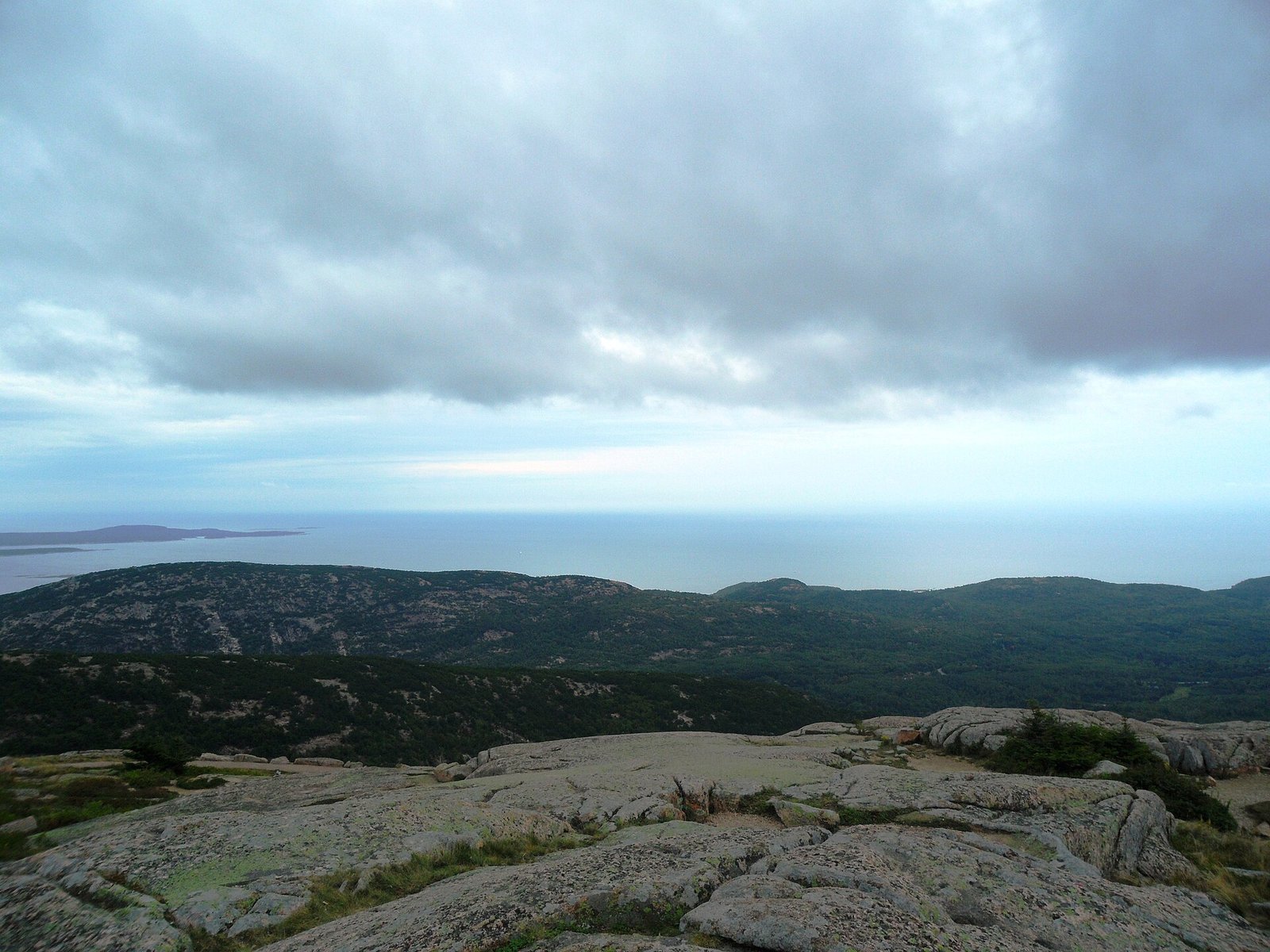 Frenchman Bay and Champlain Mountain seen from Cadillac Mountain in Acadia