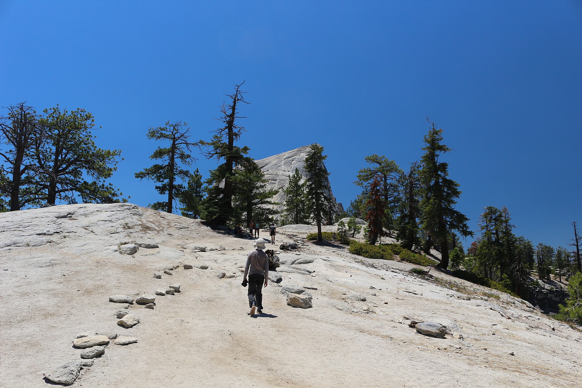 The trail up to Half Dome in Yosemite National Park