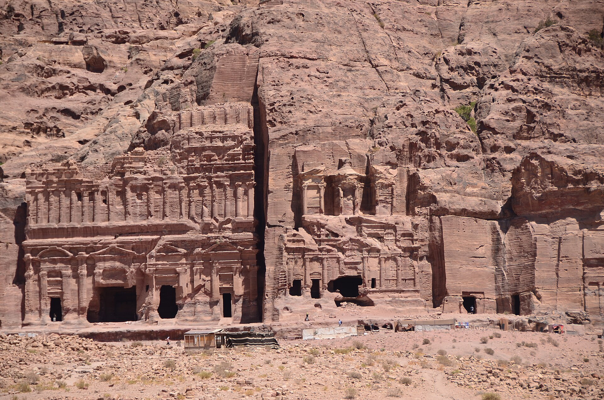 The Royal Tombs carved into the cliff at Petra, Jordan