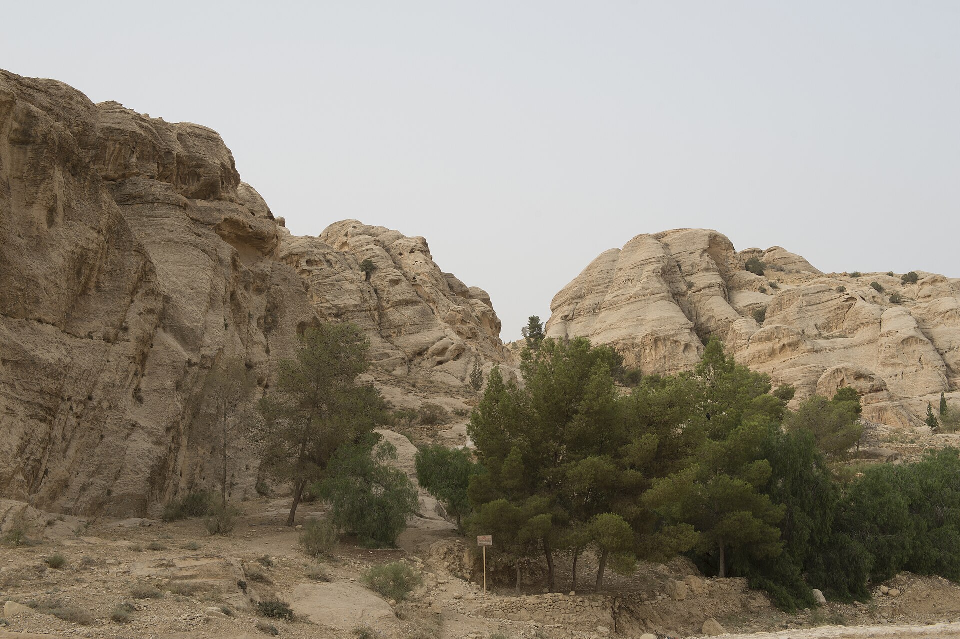 The approach to the Siq gorge at Petra in Jordan