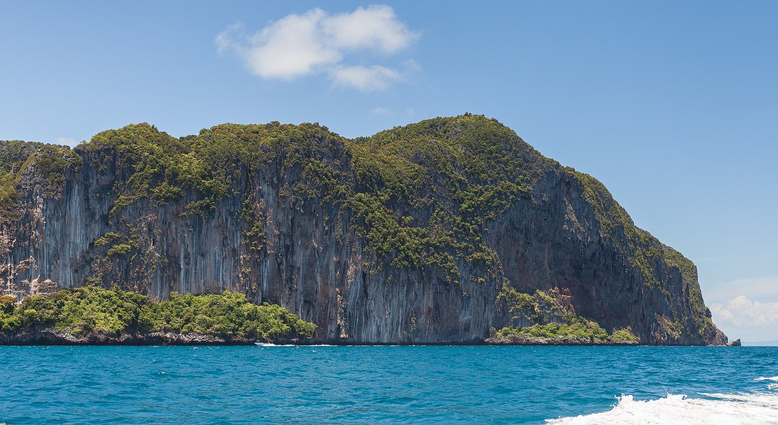 Phi Phi Don island seen from the water in Thailand
