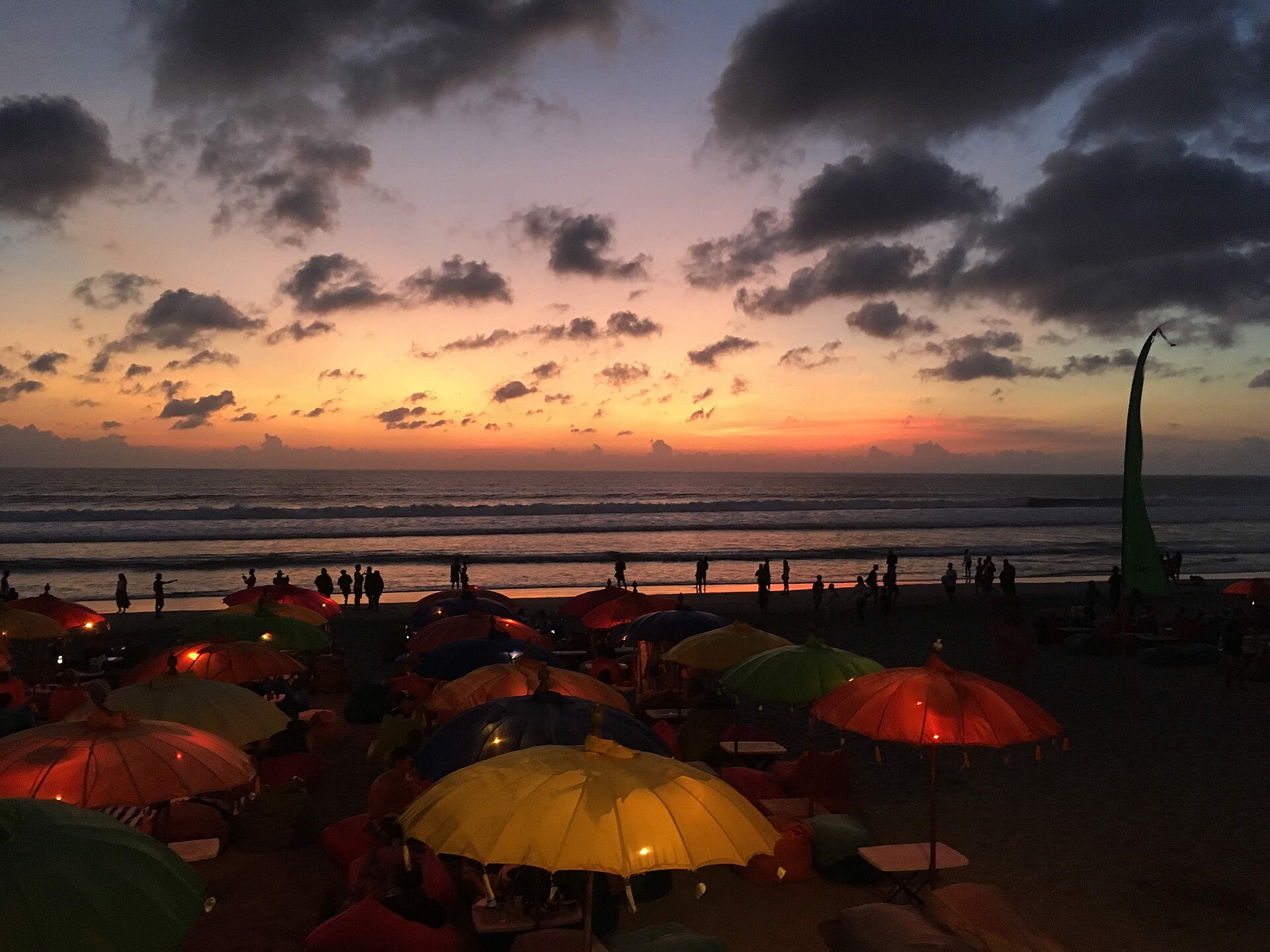 Sunset over Seminyak Beach in Bali